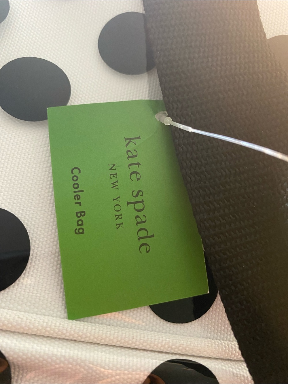 kate spade White and Black Polka Dot Coated Insulated Cooler Bag **NWT** - Picture 2 of 11